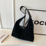 Leather Hobo Bags for Women Brown Purses Suede Purse Slouchy Tote Bag Suede Tote Bag Fall Winter Purses Handbag - Extra Image