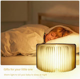 Christmas giftsRechargeable LED Book Night Light: Creative Folding Wooden Lamp with Magnetic Design for Bedrooms & Gifting(Maple Leaf White,L)