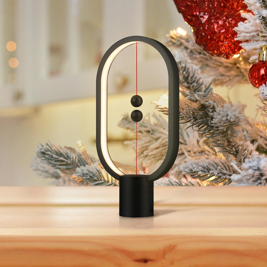 Black Magnetic Balance LED Table Lamp: USB-Powered, Dimmable Eye-Care Light with Award-Winning Design for Australian Homes & Offices
