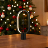 Black Magnetic Balance LED Table Lamp: USB-Powered, Dimmable Eye-Care Light with Award-Winning Design for Australian Homes & Offices - Side View