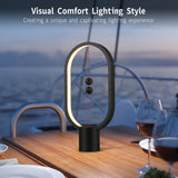 Black Magnetic Balance LED Table Lamp: USB-Powered, Dimmable Eye-Care Light with Award-Winning Design for Australian Homes & Offices - Top-Down View
