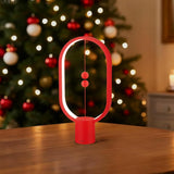 Red Magnetic Balance LED Table Lamp: USB-Powered, Dimmable Eye-Care Light with Award-Winning Design for Australian Homes & Offices - Side View