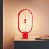 Red Magnetic Balance LED Table Lamp: USB-Powered, Dimmable Eye-Care Light with Award-Winning Design for Australian Homes & Offices - Rear View