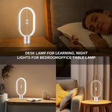 Silver Magnetic Balance LED Table Lamp: USB-Powered, Dimmable Eye-Care Light with Award-Winning Design for Australian Homes & Offices - Front View