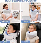 Travel Pillows for Airplanes,Memory Foam Neck Pillow for Traveling,Smooth & Cooling Fabric Plane Pillow for Long Flight,Ideal for Travels,Airplanes,Offices,Cars (Gray, Standard-Broad Fit) - Extra Image