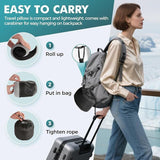 Travel Neck Pillows for Airplanes - 360° Ergonomic Memory Foam Travel Pillow - Relief Neck Pain with Breathable Support for Long Flights, Car, Train & Office Use - Adults & Kids - Front View