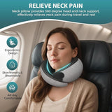Travel Neck Pillows for Airplanes - 360° Ergonomic Memory Foam Travel Pillow - Relief Neck Pain with Breathable Support for Long Flights, Car, Train & Office Use - Adults & Kids - Side View