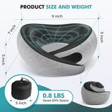 Travel Neck Pillows for Airplanes - 360° Ergonomic Memory Foam Travel Pillow - Relief Neck Pain with Breathable Support for Long Flights, Car, Train & Office Use - Adults & Kids - Close-Up Angle