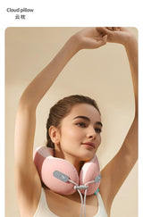 Cooling Memory Foam Neck Pillow for Travel-U-Shaped Ergonomic Travel Pillow for Adults,Flight Neck Pillow with Portable Case,Breathable Ice Silk Cover,Slow Rebound Support for Airplane,Car - Front View