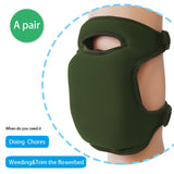 Olive Green Gardening Knee Pads (2-Pack): Ultra-Thick Memory Foam, Adjustable Straps – Ideal for Gardening, Cleaning, Flooring & Work - Side View