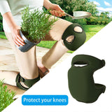Olive Green Gardening Knee Pads (2-Pack): Ultra-Thick Memory Foam, Adjustable Straps – Ideal for Gardening, Cleaning, Flooring & Work - Top-Down View