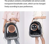 pet products Pet Space Capsule Backpack, Small Medium Cat Puppy Dog Carrier, Transparent Breathable Heat Proof, Pet Carrier for Travel Hiking Walking Camping, Grey - Low Angle