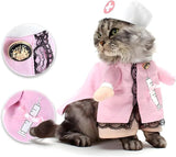 pet products Dog Costume Clothes Halloween Cat Costumes Small Animal Funny Pets Clothing for Doggy Kitty Rabbits Piggy, Nurse - Side View