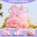 pet products Fall Dog Dresses for Small Dogs Girl 3 Pack Summer Puppy Clothes Outfit Apparel Female Cute Cat Skirt - Side View