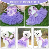 pet products Fall Dog Dresses for Small Dogs Girl 3 Pack Summer Puppy Clothes Outfit Apparel Female Cute Cat Skirt - Rear View