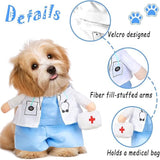 pet products Funny Small Dog Doctor Coat Onesie - Cat & Puppy Halloween Costume - Doctor Uniform Apparel - Rear View