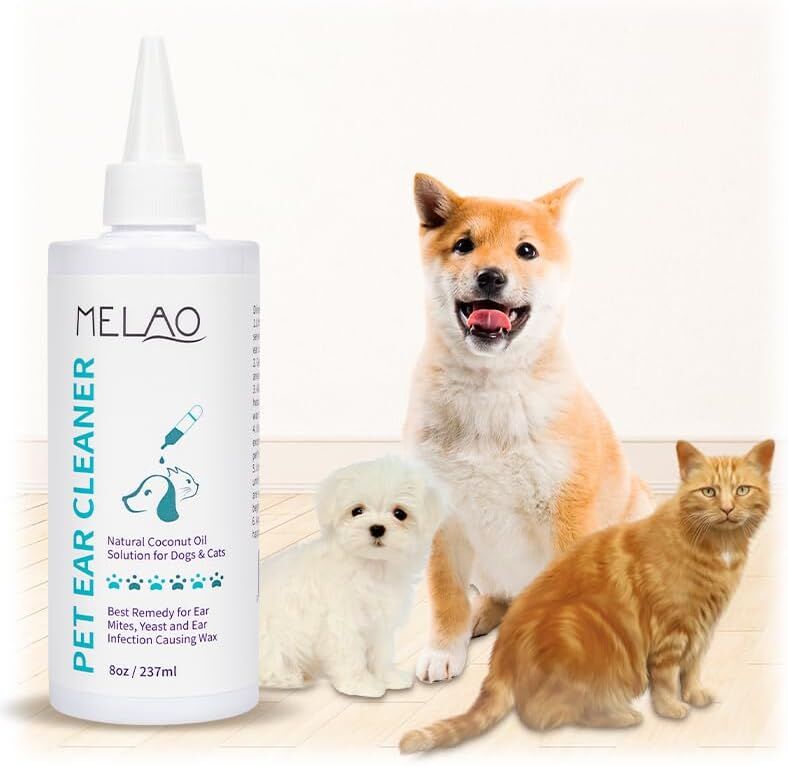 pet products Pet products Ear Cleanser for Dogs and Cats – Gentle Daily Ear Wash – Long Nozzle for Deep Ear Cleaning – Removes Wax, Odor & Moisture