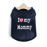 Pet products 4-Piece Pet Vest Set for Summer - Includes 4 Versatile Vests with I ❤️ my Mommy Message, Lightweight Breathable Fabric Perfect for Dogs and Cats in Warm Weather（XL） - Front View