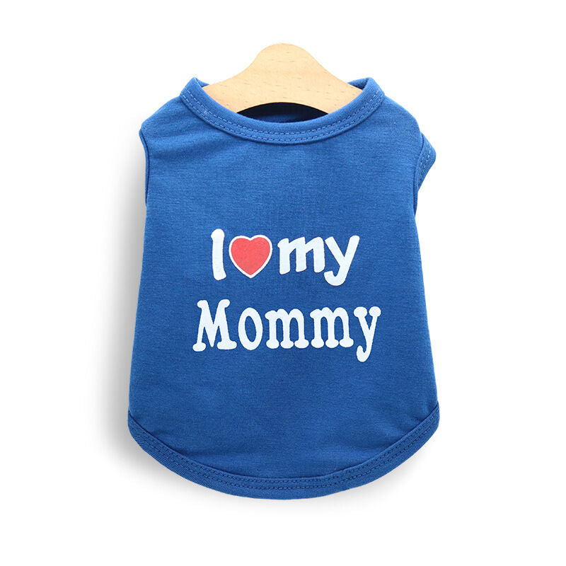 Pet products 4-Piece Pet Vest Set for Summer - Includes 4 Versatile Vests with I ❤️ my Mommy Message, Lightweight Breathable Fabric Perfect for Dogs and Cats in Warm Weather（XL）