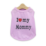Pet products 4-Piece Pet Vest Set for Summer - Includes 4 Versatile Vests with I ❤️ my Mommy Message, Lightweight Breathable Fabric Perfect for Dogs and Cats in Warm Weather（XS）