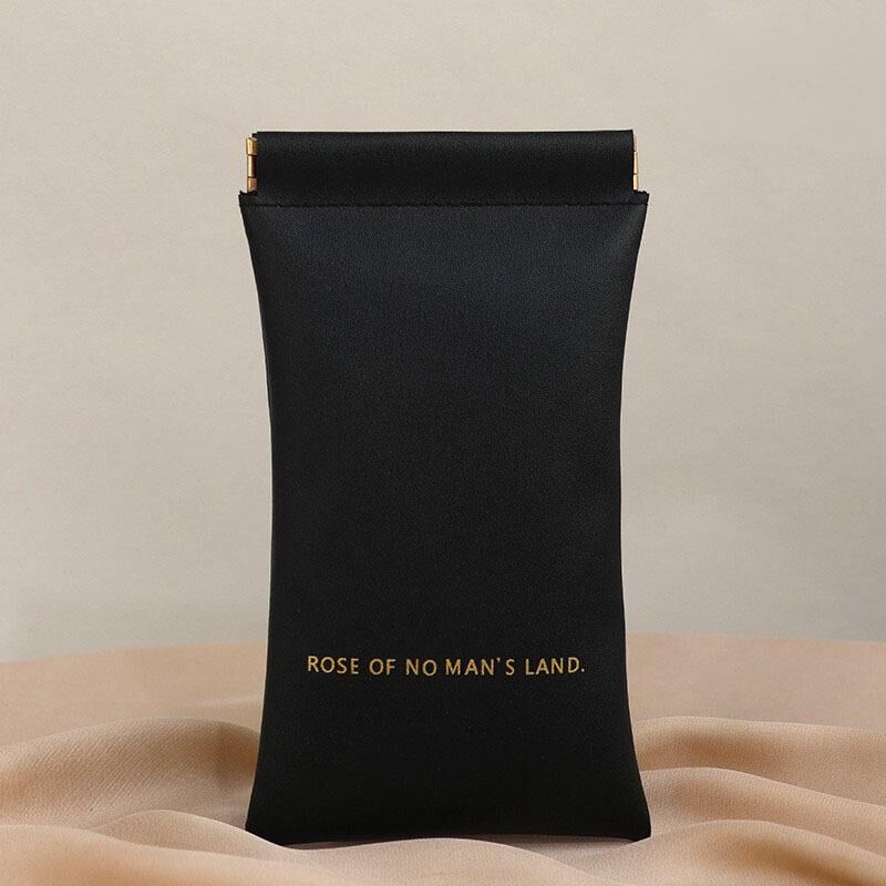 Christmas gift Premium Leather Eyeglass Case with Spring Closure - Multiple Color Options - Refined Craftsmanship（apricot）