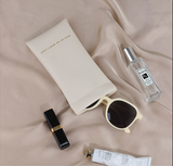 Christmas gift Premium Leather Eyeglass Case with Spring Closure - Multiple Color Options - Refined Craftsmanship（Mocha） - 45-Degree Angle