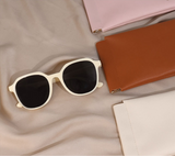 Christmas gift Premium Leather Eyeglass Case with Spring Closure - Multiple Color Options - Refined Craftsmanship（Rosy Pink） - Side View