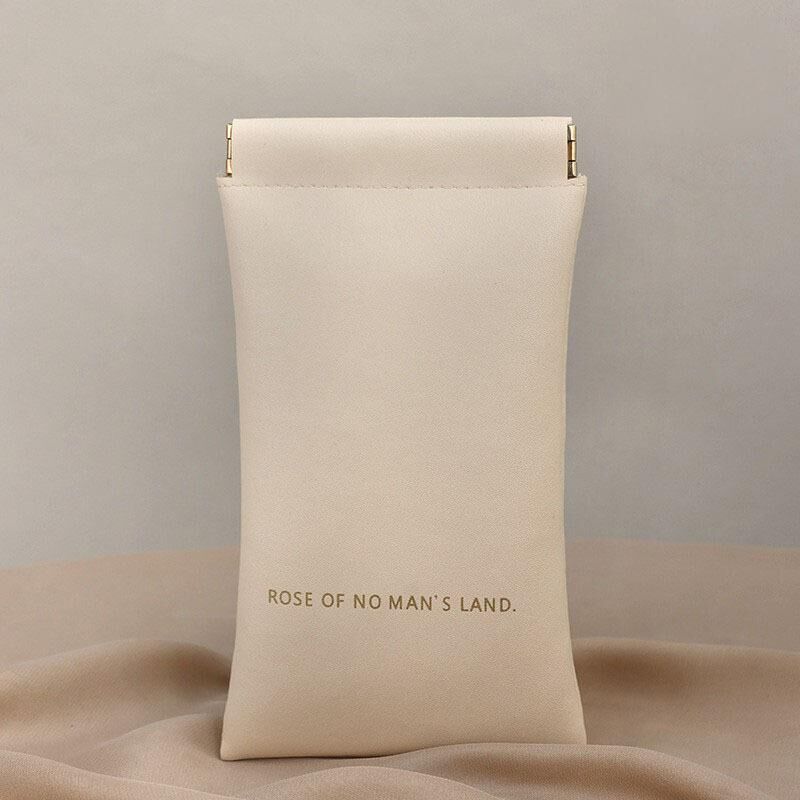 Christmas gift Premium Leather Eyeglass Case with Spring Closure - Multiple Color Options - Refined Craftsmanship（Rosy Pink）