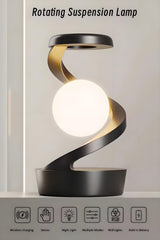 Rotating Levitating Night Light with RGB Colors & Wireless Charging: 1-Second Palm-Activated Spin, Motion-Sensing – Futuristic Lighting for Australian Bedrooms & Offices - Side View