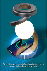 Rotating Levitating Night Light with RGB Colors & Wireless Charging: 1-Second Palm-Activated Spin, Motion-Sensing – Futuristic Lighting for Australian Bedrooms & Offices - Top-Down View
