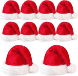 3Pack Christmas Santa Hats for Adults - Extra Thicken Velvet Santa Claus Hats for Women Men Fluffy Plush Xmas Hats Christmas Party Supplies New Year's Eve Party Hats for Adults Teenagers - Low Angle