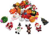 60pcs Mini Christmas Ornaments for Mini Tree Decorations Small Christmas Ornaments Resin Miniatures for Craft Christmas Decor - Front View
