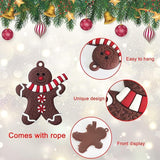 12pcs Christmas Ornaments Cute Snowman Xmas Tree Decorations Santa Claus Plastic Figurines Ornaments with Sugar Cookie House for Christmas Tree Hanging Party DIY Decor 3 Inch Tall - Rear View