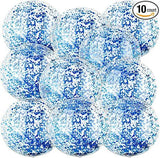 Christmas 10 Pcs Inflateable Sequin Glitter Beach Balls, 24 Inch and 16 Inch Jumbo Pool Confetti Glitter Balls, Swimming Pool Beach Toys for Summer Favor Decorations