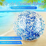 Christmas 10 Pcs Inflateable Sequin Glitter Beach Balls, 24 Inch and 16 Inch Jumbo Pool Confetti Glitter Balls, Swimming Pool Beach Toys for Summer Favor Decorations - Front View