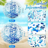 Christmas 10 Pcs Inflateable Sequin Glitter Beach Balls, 24 Inch and 16 Inch Jumbo Pool Confetti Glitter Balls, Swimming Pool Beach Toys for Summer Favor Decorations - Top-Down View