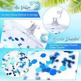 Christmas 10 Pcs Inflateable Sequin Glitter Beach Balls, 24 Inch and 16 Inch Jumbo Pool Confetti Glitter Balls, Swimming Pool Beach Toys for Summer Favor Decorations - 45-Degree Angle