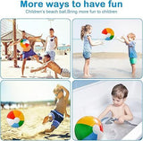 12'' Beach Ball for Kids: 14 Pack Beach Balls Bulk Inflatable Pool - Beach Balls Bulk Hawaiian Tropical Theme Christmas Party Decorations Favors Supplies - Side View