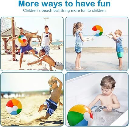 12'' Beach Ball for Kids: 14 Pack Beach Balls Bulk Inflatable Pool - Beach Balls Bulk Hawaiian Tropical Theme Christmas Party Decorations Favors
