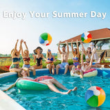 12'' Beach Ball for Kids: 14 Pack Beach Balls Bulk Inflatable Pool - Beach Balls Bulk Hawaiian Tropical Theme Christmas Party Decorations Favors Supplies - 45-Degree Angle
