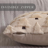 Christmas Pillow Covers 18x18 inch Set of 2 Black Christmas Decorations Soft Plush Faux Fur Wool Xmas Tree Throw Pillow Cases Winter Holiday Decor for Sofa Living Room - Side View