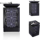 2-Pack Solar Garden Stake Light with Floral Pattern: 12 LED Outdoor Decorative Light with Multiple Mounting Options