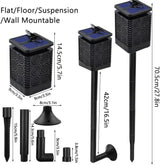 2-Pack Solar Garden Stake Light with Floral Pattern: 12 LED Outdoor Decorative Light with Multiple Mounting Options - Front View