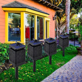 2-Pack Solar Garden Stake Light with Floral Pattern: 12 LED Outdoor Decorative Light with Multiple Mounting Options - Side View