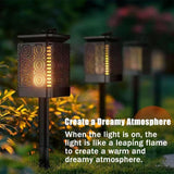 2-Pack Solar Garden Stake Light with Floral Pattern: 12 LED Outdoor Decorative Light with Multiple Mounting Options - Top-Down View