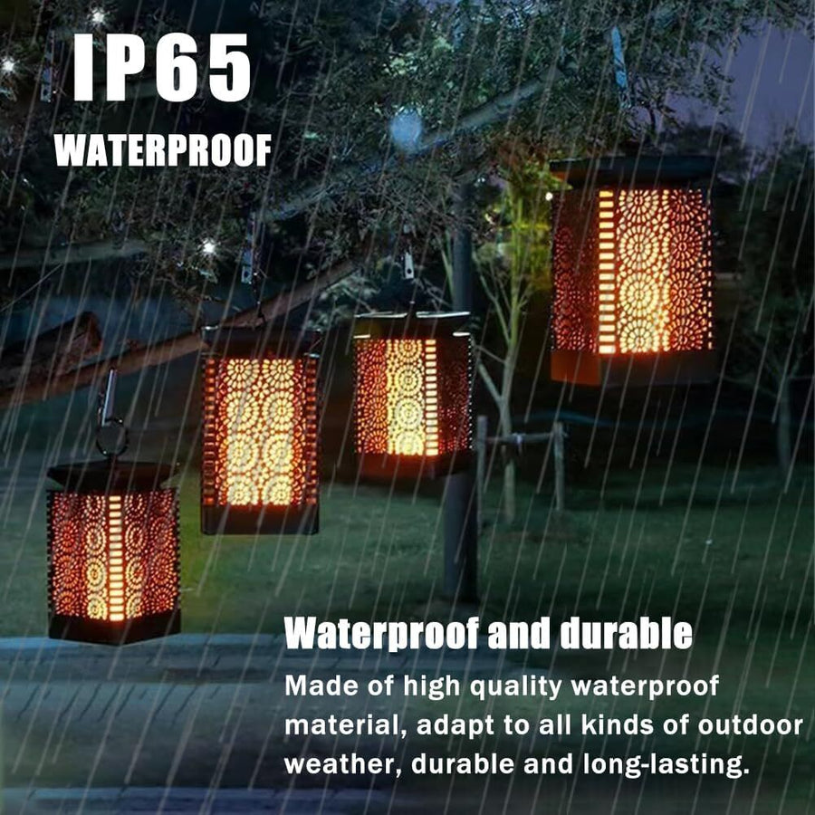 2-Pack Solar Garden Stake Light with Floral Pattern: 12 LED Outdoor Decorative Light with Multiple Mounting Options