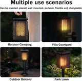 4-Pack Solar Garden Stake Light with Floral Pattern: 12 LED Outdoor Decorative Light with Multiple Mounting Options - Low Angle