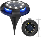 4-Pack Solar Ground Lights: 8-LED Outdoor Garden Pathway Lights with IP65 Waterproof for Lawn, Patio & Landscape - Front View