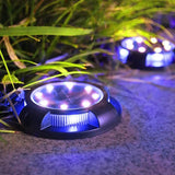 4-Pack Solar Ground Lights: 8-LED Outdoor Garden Pathway Lights with IP65 Waterproof for Lawn, Patio & Landscape - Side View