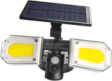 Solar Motion Sensor Wall Light: Double-Head Adjustable Cob LED Outdoor Light for Garden, Patio & Pathway